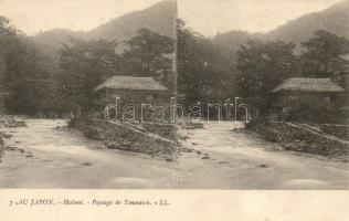 Hakone, Tonosawa, stereo postcard