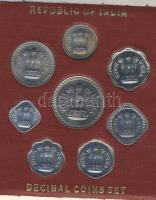 India 1962-67. "Decimal coins set" 1p-1R 8 klf db T:1 Eredeti díszcsomagolásban!