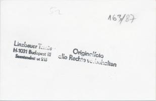 Budapest, A 52-es villamos, Linzbauer Tamás fotója, pecséttel jelzett fotó, 9x14 cm