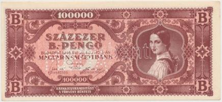 1946. 100.000BP hamis &quot;MINTA&quot; perforációval (with fake perforation) T:II