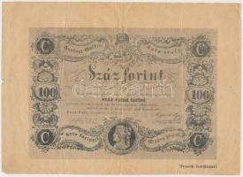 1898. 1848-as 100Ft &quot;Kossuth bankó&quot; Révai testvérek által kiadott hirdetménye T:III,III-