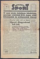 1941 A Nemzeti Sport XXXIII. évfolyamának 227. száma, címlapon az Újpest-Nagyvárad meccs eredményével