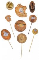 9db-os vegyes magyar jelvény és kitűző tétel, közte DN "Orion Radio TV", "UTE (Újpest...