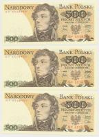 Lengyelország 1982. 500Zl (5x) sorszámkövetők T:I Poland 1982. 500 Zlotych (5x) sequential serials C:UNC