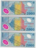 Románia 1999. 2000L (3x) sorszámkövetők T:I
Romania 1999. 2000 Lei (3x) sequential serials C:UNC