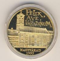 1995. "Szt.László-Nagyvárad" aranyozott réz emlékérem. Szign:Lebó F. T:PP Tanúsítvánnyal, ...