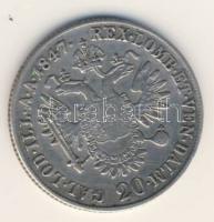 Ausztria/magyar verdejel 1847E 20Kr Ag T:3+
