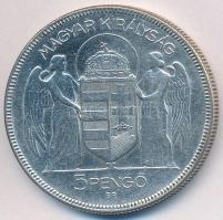 1930. 5P Ag "Horthy jobbra" T:2- polírozott
Adamo P8