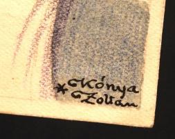 Kónya Zoltán(1891-?): Braun Testvérek Mária Terézia Brandy. Vegyes technika, papír, jelzett, 19x13 c...