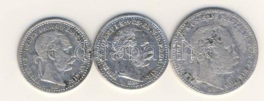 10kr 1870KB Ag + 1873KB Ag T:2/3 + 20kr 1869KB Ag T:3