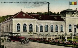 Marosújvár, Ocna Mures; Gőz-sósgyógyfürdő, kollázs / steam salt bath, collage, automobile (fa)