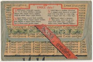 cca 1900 Az EMKE (Erdélyi Magyar közművelődési Egyesület) díszes levélpapírtartó borítékja, Rigler J...