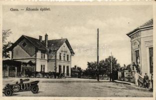 Marosújvár, Ocna Mures; vasútállomás, szálloda, kollázs / railway station, hotel, collage, automobile (EK)