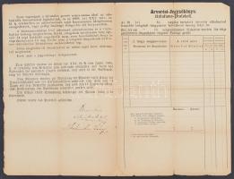 1874 Zálogolási és becslési jegyzőkönyv, német és magyar nyelven a lefoglalt tárgyak megnevezésével