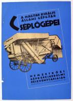 cca 1930 A Magyar Királyi Állami Gépgyár cséplőgépeit népszerűsítő szórólap