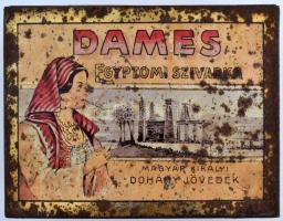 Dames, Egyiptomi szivarka fémdoboz, kopottas, 9x13x4cm/ Dames, Egypt, cigarillos metal box, worn, 9x13x4cm