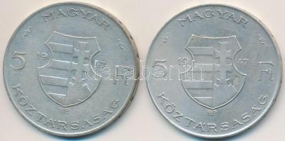 1947. 5Ft Ag "Kossuth" (2x) T:2,2-,3