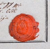 1811 Pest, A "Királyi Nemzeti Fő Iskola" által kiállított iskolai bizonyítvány viaszpecsét...