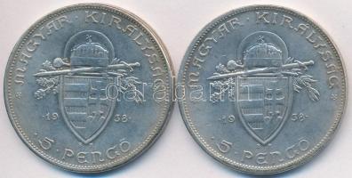 1938. 5P Fe "Szent István" (2x) T:2-