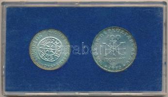 1972. 50Ft Ag + 100Ft Ag "Szent István" pár, kék plasztiktokban T:BU kis patina