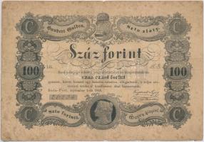 1848. 100Ft &quot;Kossuth bankó&quot; T:III- Hungary 1848. 100Ft &quot;Kossuth banknote&quot; C:VG Adamo G114