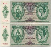 1936. 10P (2x) sorszámkövetők T:II,II-