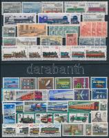 Railway 60 stamps, Vasút motívum tétel 60 db bélyeg közte teljes sorokkal 2 stecklapon
