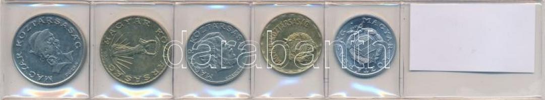 1990. 1Ft-20Ft 5xklf db, kiadatlan forgalmi sor laminált fóliatokban, "Magyar Köztársaság"...