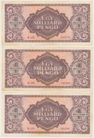 1946. 1.000.000.000P (3x) közeli sorszámok T:I-