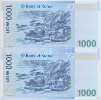 Dél-Korea 2007. 1000W 2db ívben, díszkiadás T:I
South Korea 2007. 1000 Won in a sheet of 2, in pape...
