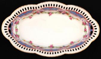 Bavaria Schumann Arzberg porcelán dísztálka, matricás, hibátlan, jelzett, 18x10 cm