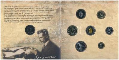 2005. 1Ft-100Ft 7klf db-os forgalmi sor + 10Ft "József Attila" dísztokos szettben T:BU