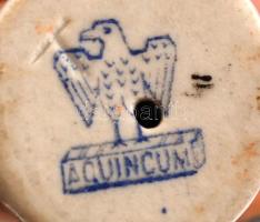 Aquincumi porcelán kakas, kézzel festett, hibátlan, jelzett, m: 5 cm