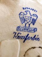 Aquincumi porcelán rózsa, kézzel festett, hibátlan, jelzett, 6,5x4x4 cm