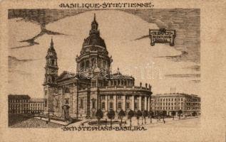 Budapest, 4 db művész képeslap egy 10 darabos sorozatból, tollrajzok alapján készített valódi réznyo...