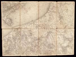 cca 1910 Balatonfüred és környéke vászon térkép 1:75 000 50x40 cm