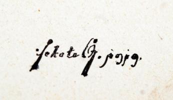 Fekete jelzéssel: Baksis, színezett litográfia, papír, 16×12,5 cm