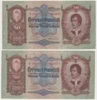 1932. 50P (2x) sorszámkövetők T:II-,III szép papír