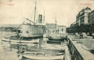 Fiume, Riva Szapáry / port, steamship (EK)