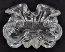 Alabástrom és üveg hamutartó, jó állapotban, 14×14 cm, d:15 cm