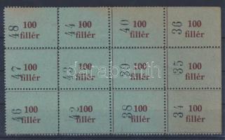 I.V.H. 100f honvédelmi bón 12-es tömbben T:I