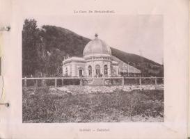 cca 1900 Herkulesbad leporelló, díszes egészvászon kötésben, 14x18cm