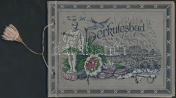 cca 1900 Herkulesbad leporelló, díszes egészvászon kötésben, 14x18cm