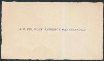 cca 1941-43 Kinevezéshez szerencsekívánatát fejezi ki Rákosi Béla altábornagy A M. Kir. Honv. Légier...