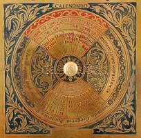 cca 1930 Hermle több funkciós falióra, működik, félütős, öröknaptárral, kulccsal, kallantyú hibával,...