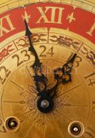 cca 1930 Hermle több funkciós falióra, működik, félütős, öröknaptárral, kulccsal, kallantyú hibával,...