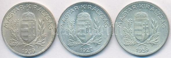 1927-1939. 1P Ag (3x) T:1-,2