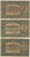 1923. 10000K "Magyar Pénzjegy." (3x) T:III/IV
