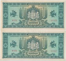 1946. 100.000MP (2x) sorszámkövetők T:I,I-