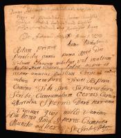 cca 1773 Latin ill. magyar nyelvű vallási témájú kéziratos vers, 2 p